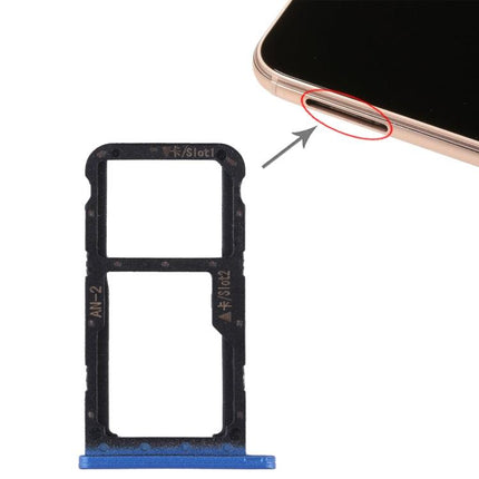 Dual SIM Card Tray / Micro SD Card for Huawei P20 Lite / Nova 3e (Blue)-garmade.com