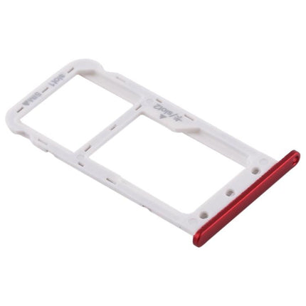 Dual SIM Card Tray / Micro SD Card for Huawei Enjoy 7 (Red)-garmade.com