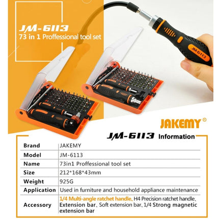 JAKEMY JM-6113 73 in 1 Household Hardware Screwdriver Repair Tool Set-garmade.com