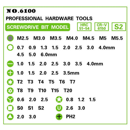 60 in 1 S2 Tool Steel Precision Screwdriver Nutdriver Bit Repair Tools Kit(Green)-garmade.com
