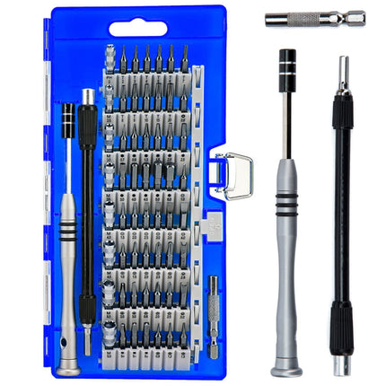 60 in 1 S2 Tool Steel Precision Screwdriver Nutdriver Bit Repair Tools Kit(Blue)-garmade.com