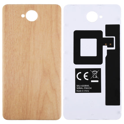 For Microsoft Lumia 650 Wood Texture Battery Back Cover with NFC Sticker-garmade.com