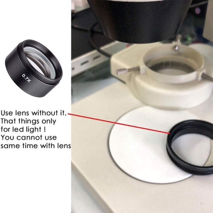 Stereo Microscopes Auxiliary Objective Lens Barlow Lens Magnifier 0.7X WD165-garmade.com