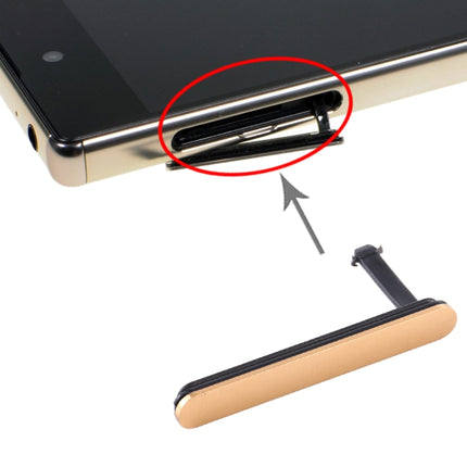 SIM Card Cap + Micro SD Card Dustproof Block for Sony Xperia Z5 Premium(Gold)-garmade.com