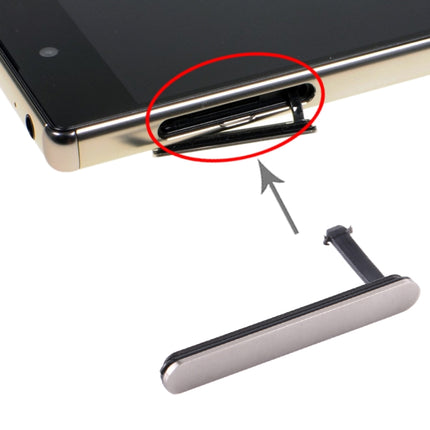 SIM Card Cap + Micro SD Card Dustproof Block for Sony Xperia Z5 Premium(Silver)-garmade.com