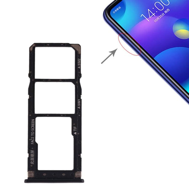 Dual SIM Card Tray + Micro SD Card Tray for Xiaomi Mi Play Black-garmade.com