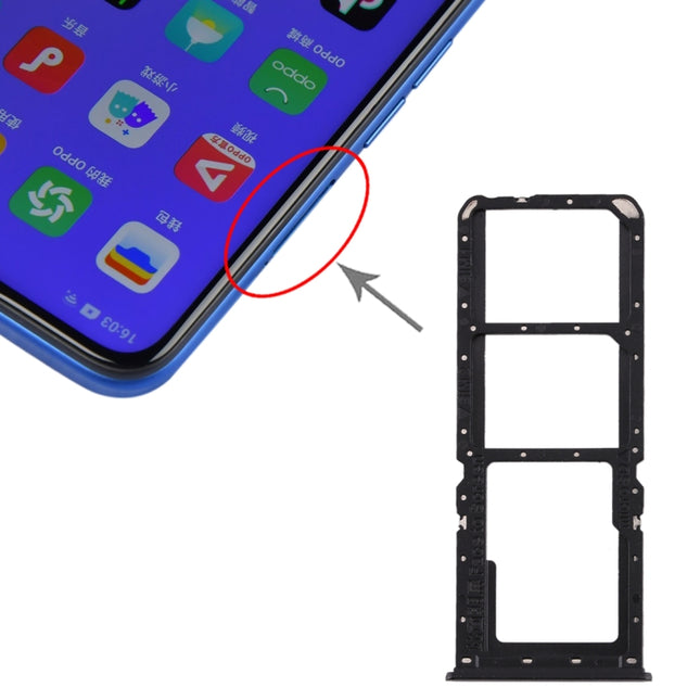 SIM Card Tray + SIM Card Tray + Micro SD Card Tray for OPPO A11x/A11/A9(2020)/A5(2020)(Black)-garmade.com