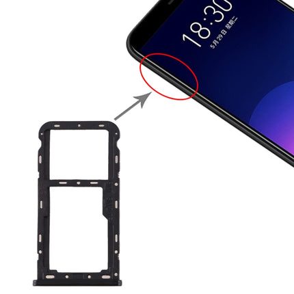 SIM Card Tray + SIM / Micro SD Card Tray for Meizu M6T(Black)-garmade.com