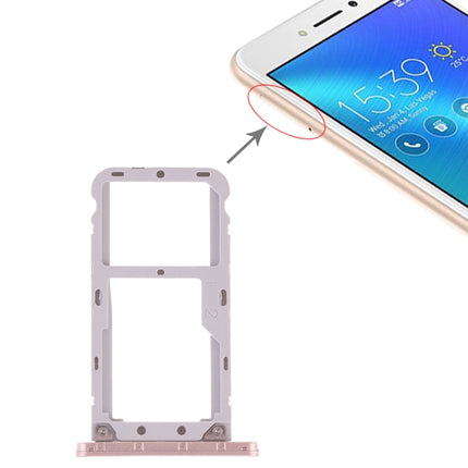 SIM Card Tray + SIM Card Tray / Micro SD Card Tray for Asus Zenfone Live ZB501KL (Gold)-garmade.com