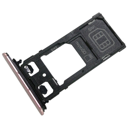 SIM1 Card Tray + SIM2 Card / Micro SD Card Tray for Sony Xperia XZ (Pink)-garmade.com