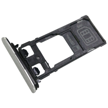 SIM1 Card Tray + SIM2 Card / Micro SD Card Tray for Sony Xperia XZ (Silver)-garmade.com