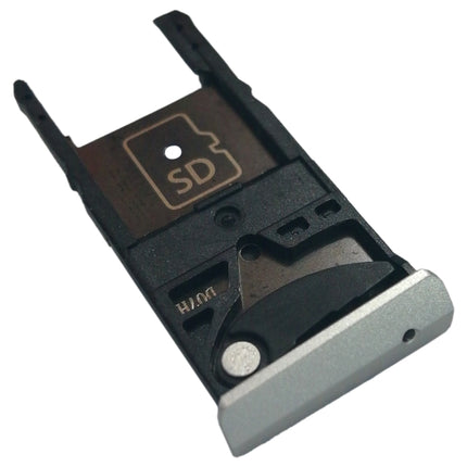 SIM Card Tray + Micro SD Card Tray for Motorola Moto X Style / XT1575(Silver)-garmade.com