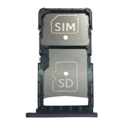 SIM Card Tray + Micro SD Card Tray for Motorola Droid Turbo 2 / XT1585(Grey)-garmade.com