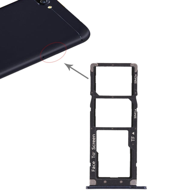 2 SIM Card Tray + Micro SD Card Tray for Asus ZenFone 4 Max ZC520KL (Blue)-garmade.com