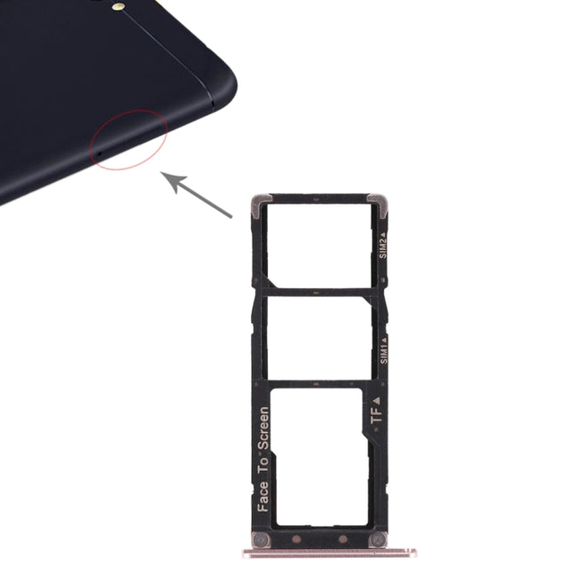 2 SIM Card Tray + Micro SD Card Tray for Asus Zenfone 4 Max ZC554KL(Rose Gold)-garmade.com