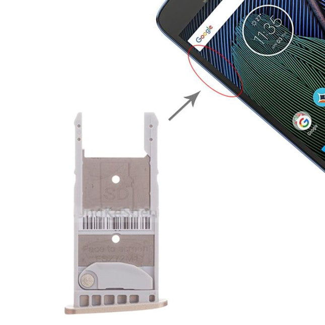 SIM Card Tray + Micro SD Card Tray for Motorola Moto G5 Plus Gold-garmade.com