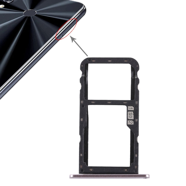 SIM Card Tray + SIM Card Tray / Micro SD Card Tray for Asus Zenfone 5 ZE620KL(Silver)-garmade.com