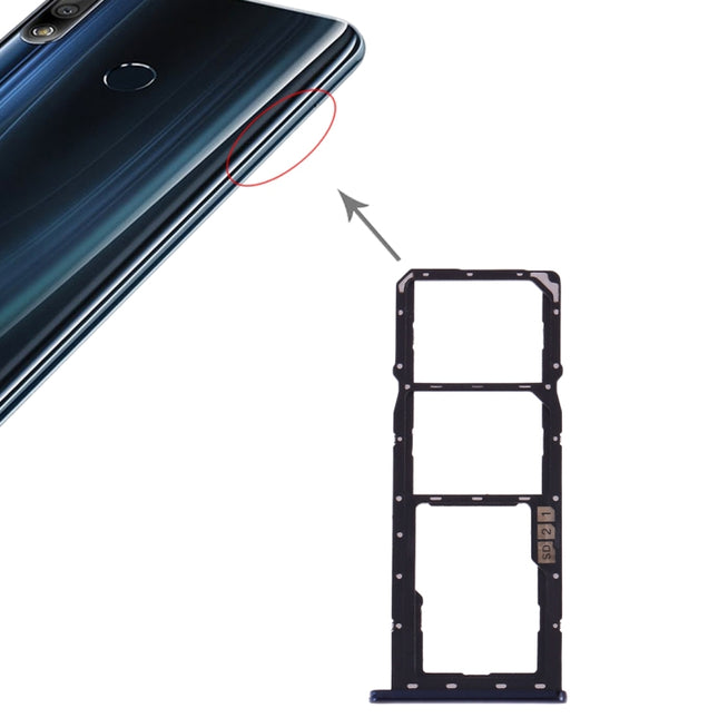 SIM Card Tray + SIM Card Tray + Micro SD Card Tray for Asus ZenFone Max Pro (M2) ZB631KL(Blue)-garmade.com