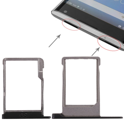 SIM Card Tray + Micro SD Card Tray for Blackberry Priv (Black)-garmade.com