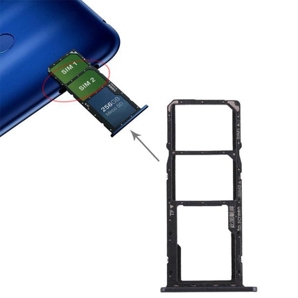 SIM Card Tray + Micro SD Card Tray for Huawei Honor 8C Black-garmade.com
