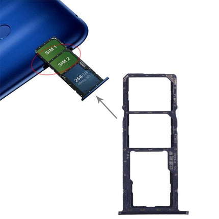 SIM Card Tray + Micro SD Card Tray for Huawei Honor 8C Blue-garmade.com