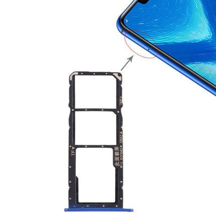 SIM Card Tray + Micro SD Card Tray for Huawei Honor 8X Blue-garmade.com