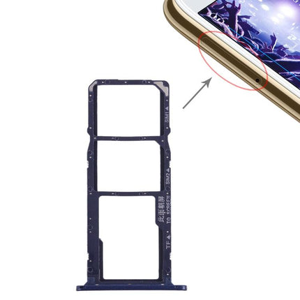SIM Card Tray + Micro SD Card Tray for Huawei Y5 Prime (2018) / Honor Play 7 Blue-garmade.com