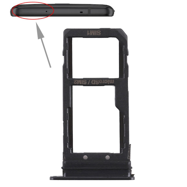 SIM Card Tray + SIM Card Tray / Micro SD Card Tray for HTC U11+ (Black)-garmade.com