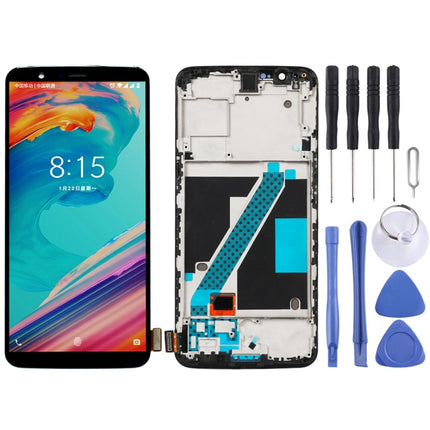 LCD Screen and Digitizer Full Assembly with Frame for Oneplus 5T A5010(Black)-garmade.com