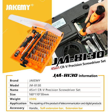 JAKEMY JM-8130 45 in 1 Interchangeable Magnetic Precision Screwdriver Set-garmade.com