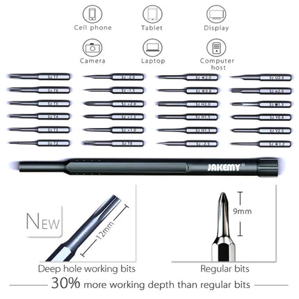 JAKEMY JM-8168 24 in 1 Precision Magnetic Screwdriver Kit with Deep Hole Screw Bits-garmade.com