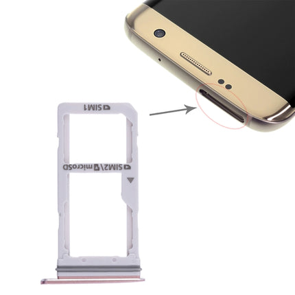 2 SIM Card Tray / Micro SD Card Tray for Samsung Galaxy S7 Edge(Pink)-garmade.com