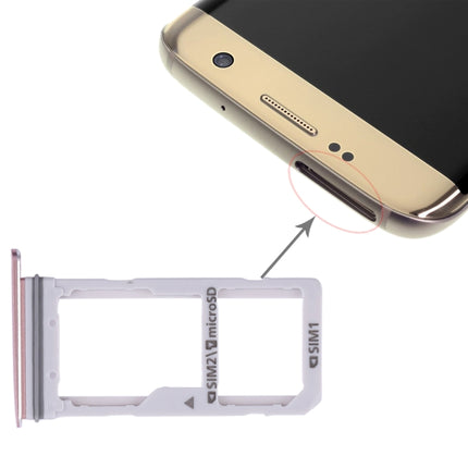 2 SIM Card Tray / Micro SD Card Tray for Samsung Galaxy S7 Edge(Pink)-garmade.com