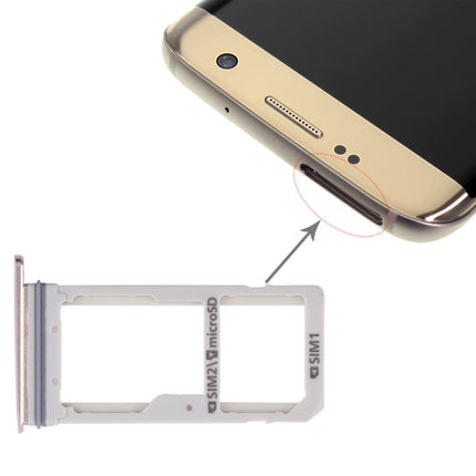2 SIM Card Tray / Micro SD Card Tray for Samsung Galaxy S7 Edge(Gold)-garmade.com