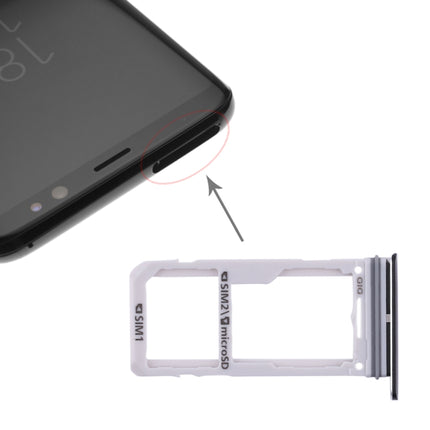 2 SIM Card Tray / Micro SD Card Tray for Samsung Galaxy S8 / S8+(Black)-garmade.com