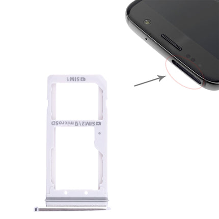 2 SIM Card Tray / Micro SD Card Tray for Samsung Galaxy S7(White)-garmade.com