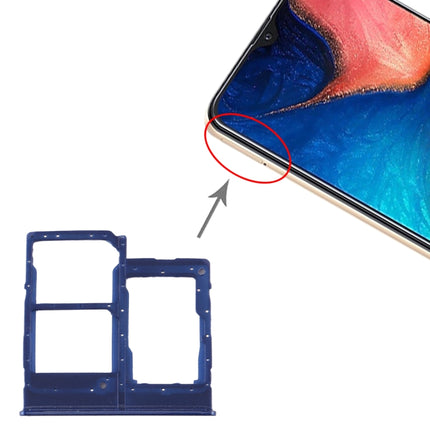 SIM Card Tray + SIM Card Tray + Micro SD Card Tray for Samsung Galaxy A20e (Blue)-garmade.com