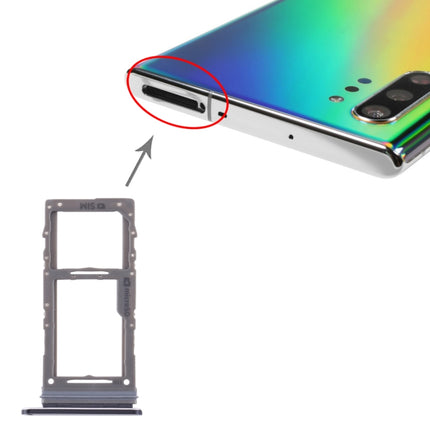 SIM Card Tray / Micro SD Card Tray for Samsung Galaxy Note10+(Black)-garmade.com