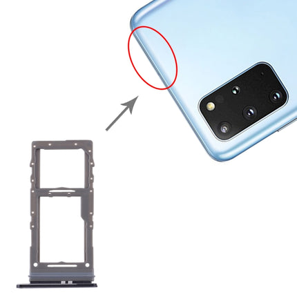 SIM Card Tray + Micro SD Card Tray for Samsung Galaxy S20+ / Galaxy S20 Ultra(Black)-garmade.com