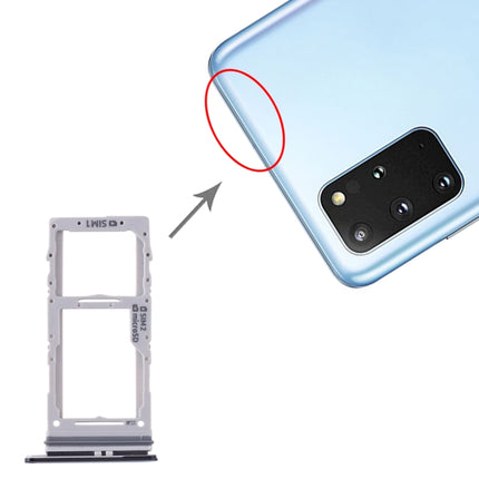 SIM Card Tray + SIM Card Tray / Micro SD Card Tray for Samsung Galaxy S20+ / Galaxy S20 Ultra (Black)-garmade.com