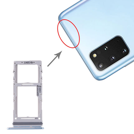 SIM Card Tray + SIM Card Tray / Micro SD Card Tray for Samsung Galaxy S20+ / Galaxy S20 Ultra (Blue)-garmade.com