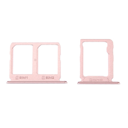 SIM Card Tray + Micro SD Card Tray for Samsung Galaxy C9 Pro / C9000(Rose Gold)-garmade.com