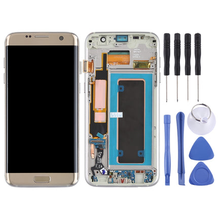 Original Super AMOLED Material LCD Screen and Digitizer Full Assembly(with Frame / Charging Port Flex Cable / Power Button Flex Cable / Volume Button Flex Cable) for Galaxy S7 Edge / G935F / G935FD(Gold)-garmade.com