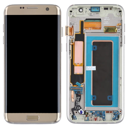 Original Super AMOLED Material LCD Screen and Digitizer Full Assembly(with Frame / Charging Port Flex Cable / Power Button Flex Cable / Volume Button Flex Cable) for Galaxy S7 Edge / G935F / G935FD(Gold)-garmade.com