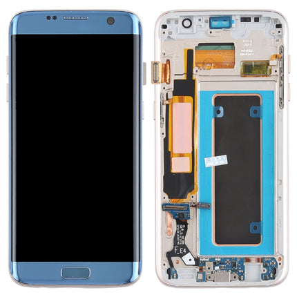 Original Super AMOLED Material LCD Screen and Digitizer Full Assembly(with Frame / Charging Port Flex Cable / Power Button Flex Cable / Volume Button Flex Cable) for Galaxy S7 Edge / G935F / G935FD(Blue)-garmade.com