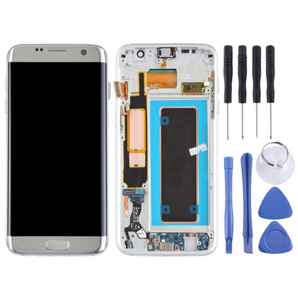 Original Super AMOLED Material LCD Screen and Digitizer Full Assembly(with Frame / Charging Port Flex Cable / Power Button Flex Cable / Volume Button Flex Cable) for Galaxy S7 Edge / G935F / G935FD(Silver)-garmade.com