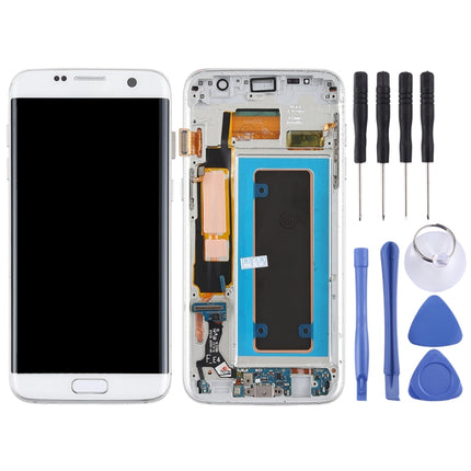 Original Super AMOLED Material LCD Screen and Digitizer Full Assembly(with Frame / Charging Port Flex Cable / Power Button Flex Cable / Volume Button Flex Cable) for Galaxy S7 Edge / G935F / G935FD(White)-garmade.com