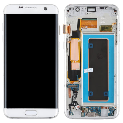 Original Super AMOLED Material LCD Screen and Digitizer Full Assembly(with Frame / Charging Port Flex Cable / Power Button Flex Cable / Volume Button Flex Cable) for Galaxy S7 Edge / G935F / G935FD(White)-garmade.com