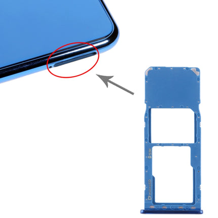 SIM Card Tray + Micro SD Card Tray for Samsung Galaxy A7 (2018) / A750F (Blue)-garmade.com
