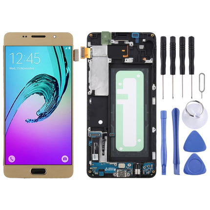 TFT LCD Screen for Galaxy A5 (2016) / A510F Digitizer Full Assembly with Frame (Gold)-garmade.com